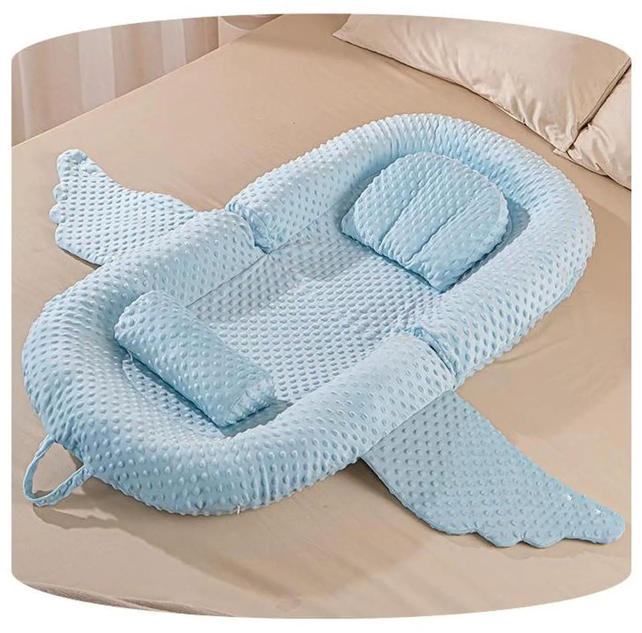 Alt view image 5 of 7 - Baby Lounger, Baby Antireflux Lounger Pillow Portable Baby Nest,Breathable Foldable Storage and Machine-Washable for Newborn 0-12 Months Infant Babies for Home and Travel
