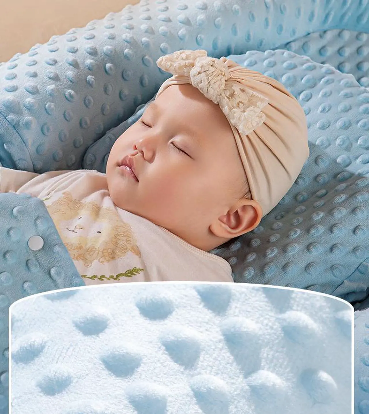 Alt view image 4 of 7 - Baby Lounger, Baby Antireflux Lounger Pillow Portable Baby Nest,Breathable Foldable Storage and Machine-Washable for Newborn 0-12 Months Infant Babies for Home and Travel