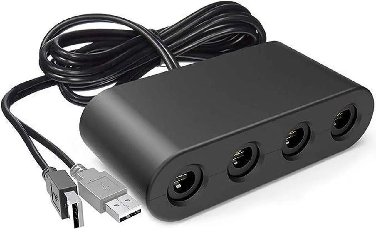 Main image of Adapter for Switch Gamecube Controller Adapter and WII U and PC, Super Smash Bros Gamecube Controller Adapter. Support Turbo and Vibration Features with 180cm Long Cable