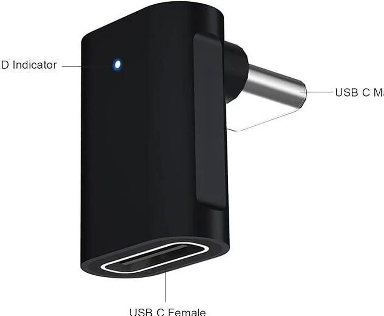 Alt view image 5 of 6 - Right Angle USB C Adapter (2-Pack), Up and Down 90 Degree Type C Male to Female 10Gbps PD 60W Fast Charge Connector for Steam Deck,Switch,Quest,MacBook,Laptop,Tablet,Phone (Black)