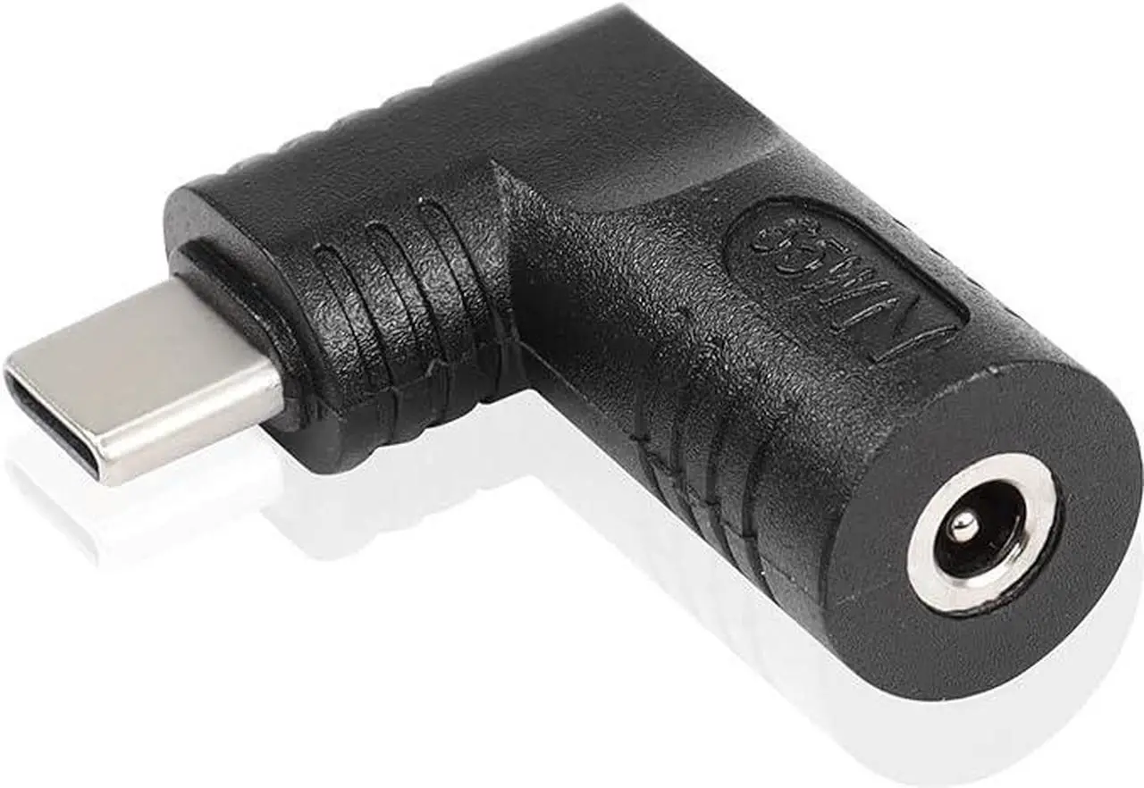 Alt view image 2 of 6 - DC 3.5mm x 1.35mm to USB C Adapter,90 Degree DC to PD 65W USB Type C Male Power Plug Charge Adapter Compatible for Laptop Phone