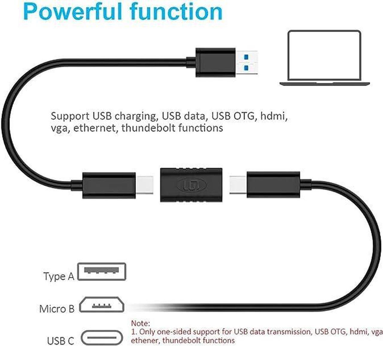 Alt view image 5 of 5 - USB C Coupler, Female to Female Adapter [2 Pack] USB-C Type C USB 3.1 Extender Extension Connector, Transfer Data 10Gbps and 100W Power for Laptop, Smartphone, Tablet