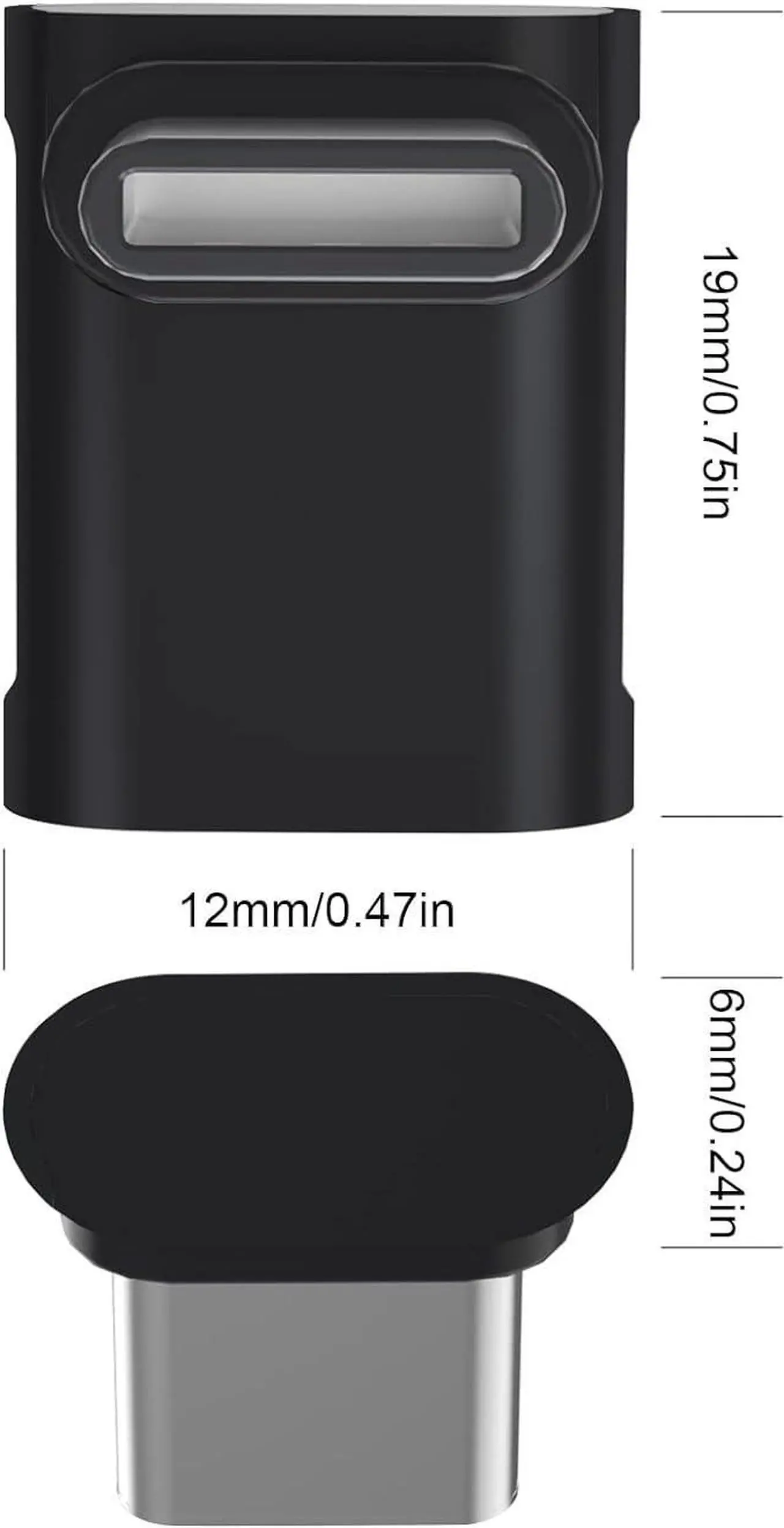 Alt view image 2 of 6 - Right Angle USB C Adapter (2-Pack), Up and Down 90 Degree Type C Male to Female 10Gbps PD 60W Fast Charge Connector for Steam Deck,Switch,Quest,MacBook,Laptop,Tablet,Phone (Black)