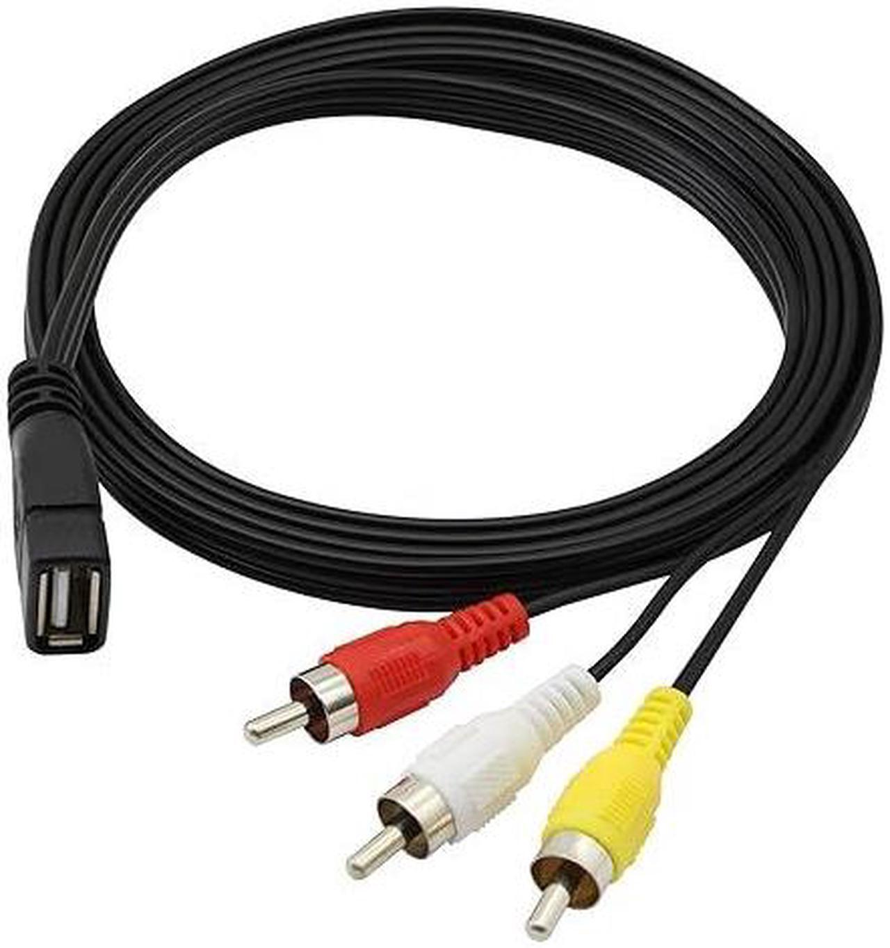 Alt view image 2 of 5 - USB to RCA Cable,USB A 2.0 Female to 3 RCA Male Jack Splitter Audio Video AV Composite Adapter Cable for TV/PC -5FT (USB 2.0 Female to RCA Male)