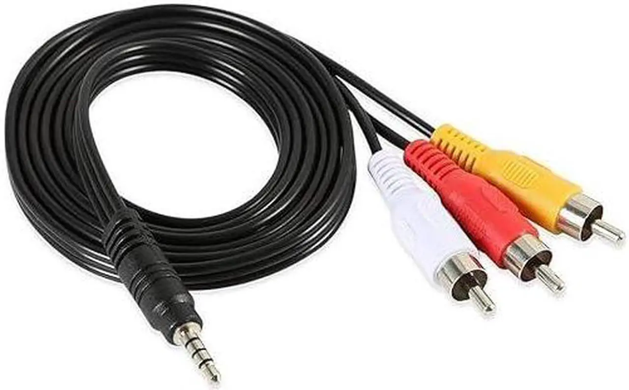 Alt view image 2 of 4 - 3.5 mm to RCA AV Camcorder Video Cable 3.5mm Male to 3RCA Male Plug Stereo Audio Video AUX Cable for Smartphones,MP3, Tablets,Speakers,Home Theater (3.5 Straight to 3 RCA 1.5m)