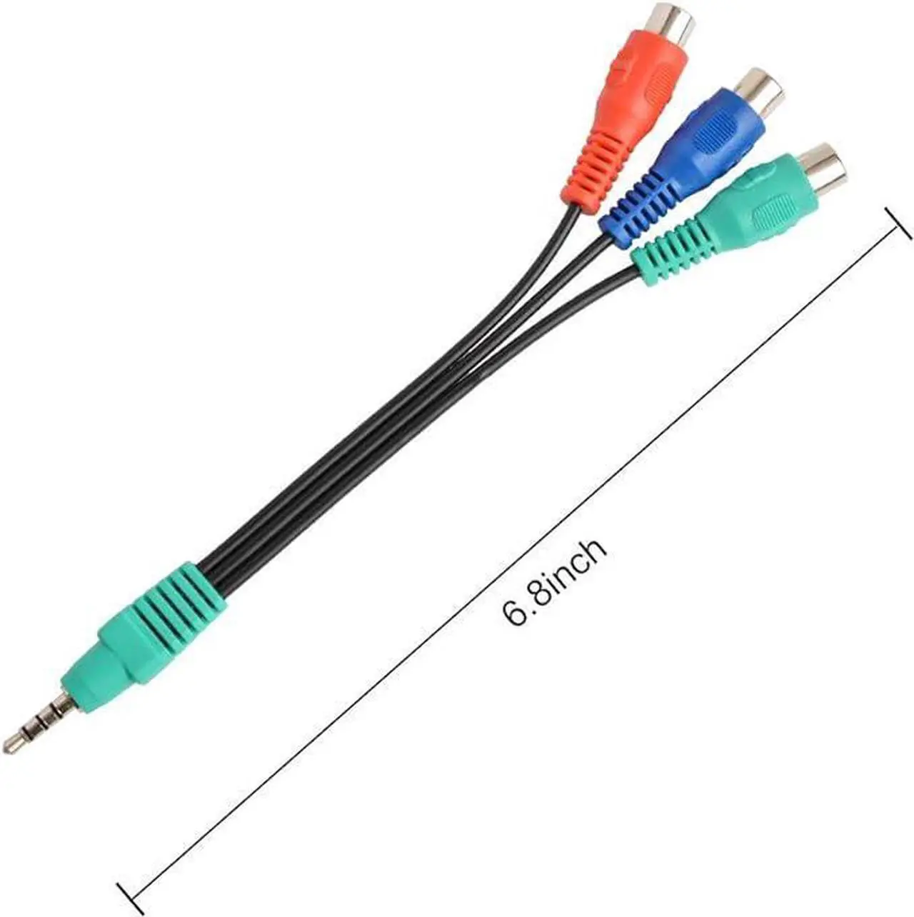 Alt view image 5 of 6 - RCA Component Video Cable, 3.5mm Stereo Male to 3 RCA Female RGB Adapter CBF Signal Cable for Samsung, LG LED TV by QUEENTI