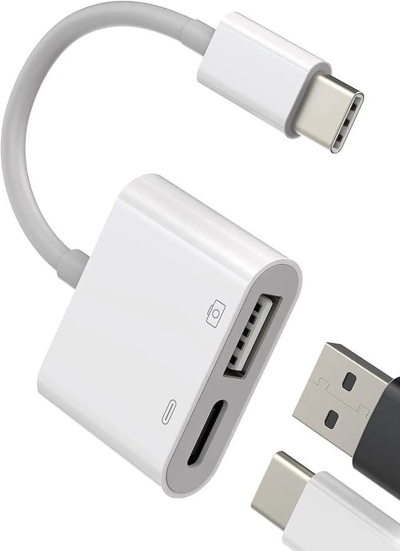 Alt view image 2 of 7 - USB-C to USB A OTG Charger Adapter(2in1)Type C Charging Cable Accessories Thunderbolt Charge Converter 3.0 Mouse Port Dongle Compatible for Samsung Google Apple IPhone15 Pro Max Plus ipad Air Macbook