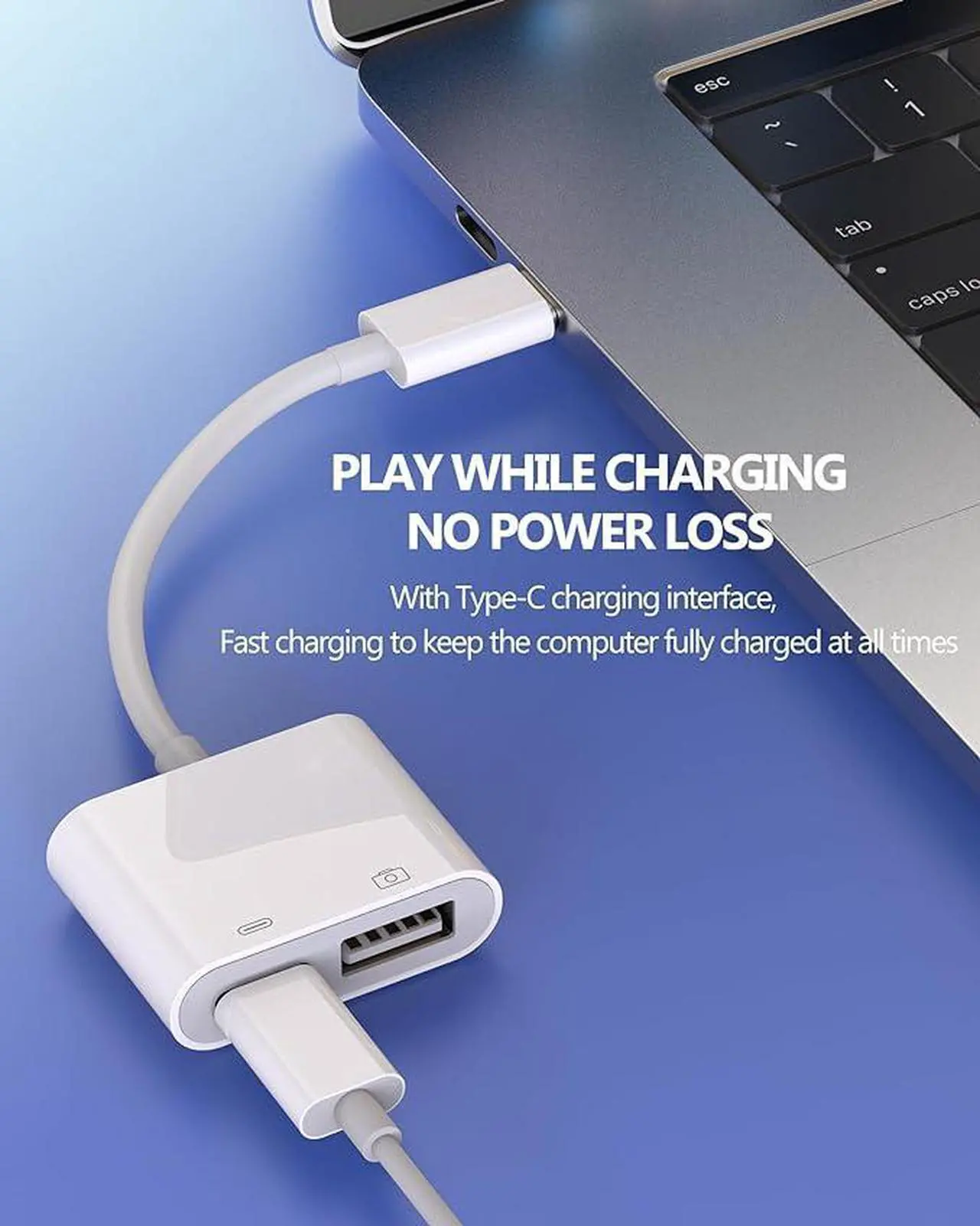 Alt view image 3 of 7 - USB-C to USB A OTG Charger Adapter(2in1)Type C Charging Cable Accessories Thunderbolt Charge Converter 3.0 Mouse Port Dongle Compatible for Samsung Google Apple IPhone15 Pro Max Plus ipad Air Macbook