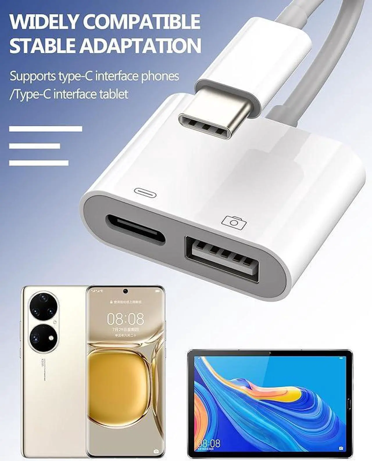 Alt view image 4 of 7 - USB-C to USB A OTG Charger Adapter(2in1)Type C Charging Cable Accessories Thunderbolt Charge Converter 3.0 Mouse Port Dongle Compatible for Samsung Google Apple IPhone15 Pro Max Plus ipad Air Macbook