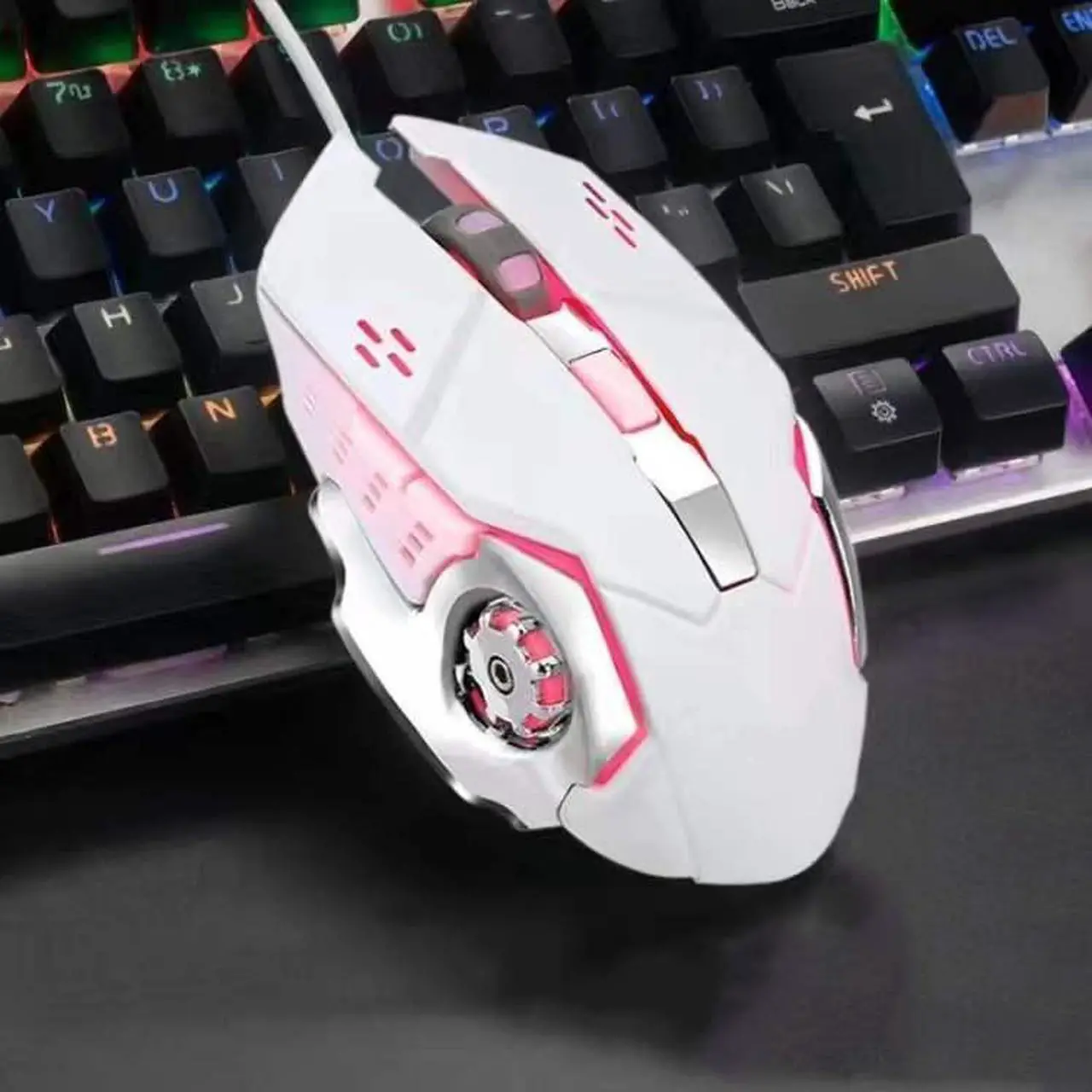 Main image of Gaming Mouse, Wired Gaming Mouse with RGB Backlit, 8000 DPI Adjustable, Mouse with 9 Programmable Macro Buttons & Fire Button, Software Supports DIY Keybinds, M910-K