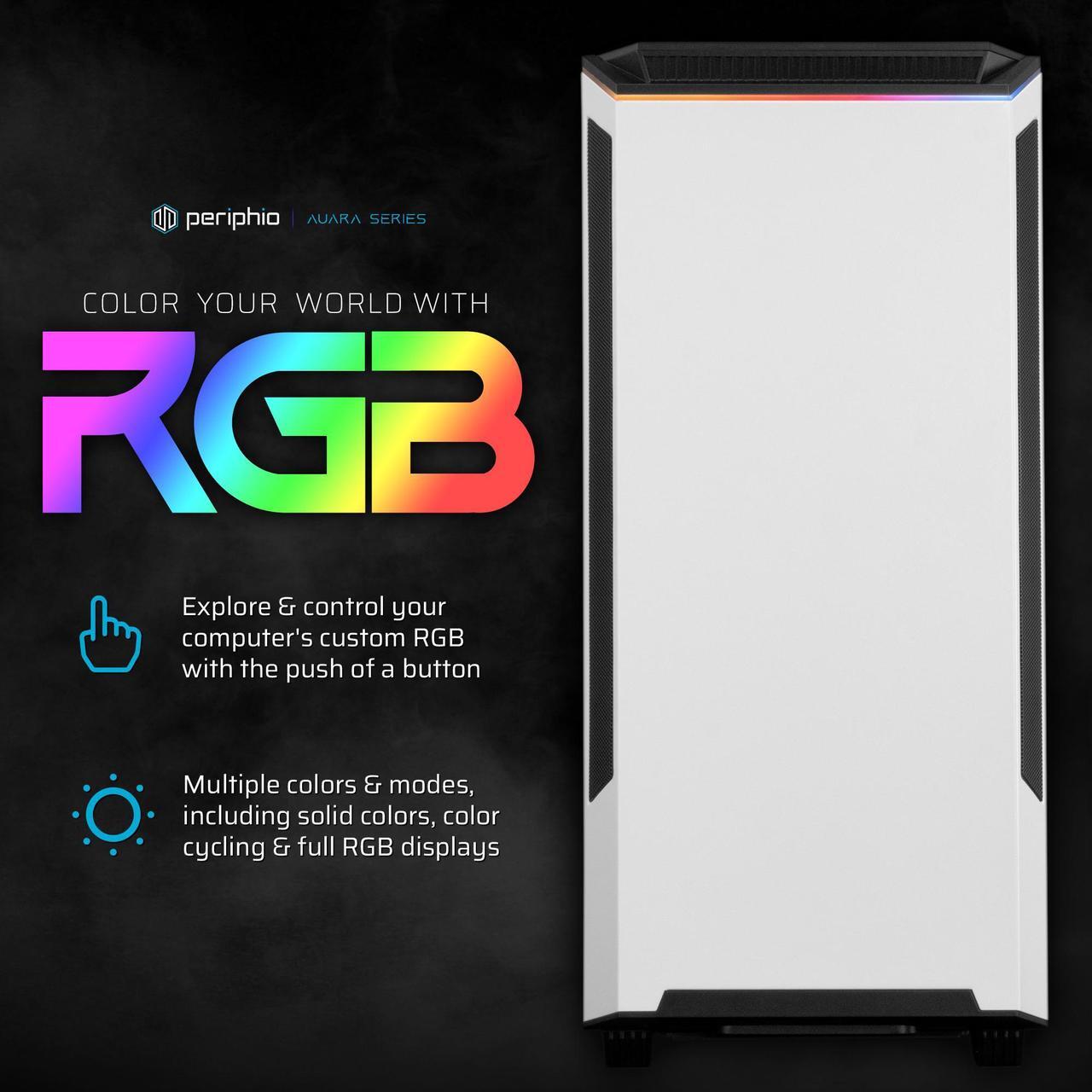 Alt view image 2 of 6 - Periphio Metatron Prebuilt Gaming PC - Radeon RX 7600 (8GB) Graphics | Intel Core i5-12400F (4.4GHz Turbo) | 1TB M.2 NVME SSD | 32GB DDR4 RAM | Windows 11 Ready Gaming Desktop | WiFi + BT