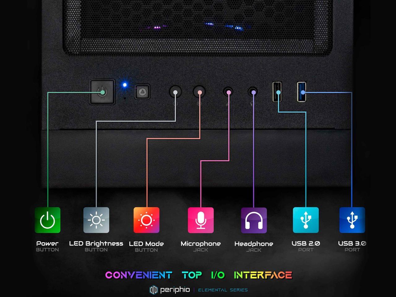 Alt view image 5 of 7 - Periphio Terra Prebuilt Gaming PC |AMD Ryzen 5 5600G (4.4GHz Turbo) | Radeon Vega 7 Graphics | 4TB Solid State SSD | 64GB DDR4 RAM | Windows 11 Gaming Desktop  | WiFi + BT