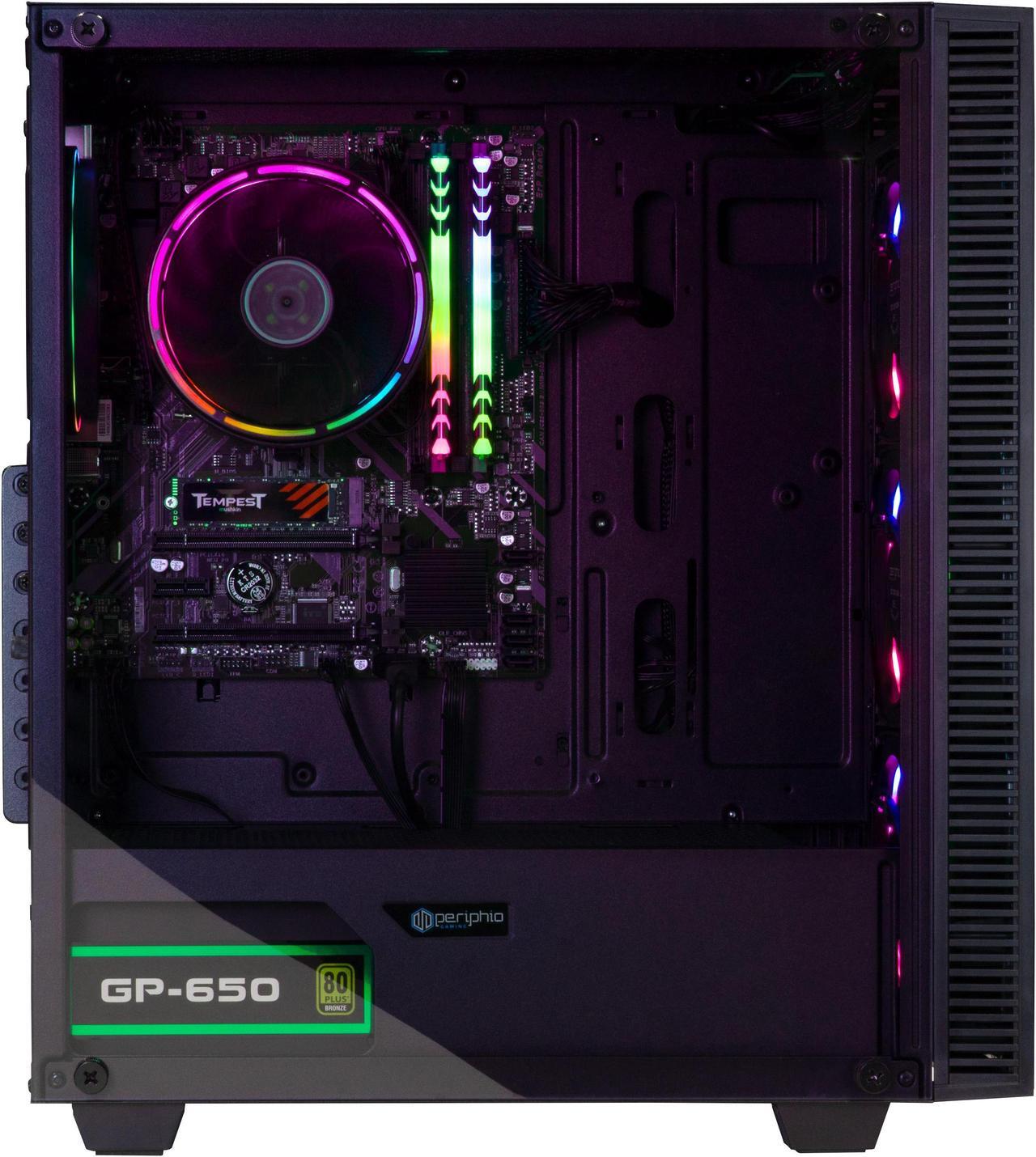 Alt view image 4 of 7 - Periphio Terra Prebuilt Gaming PC |AMD Ryzen 5 5600G (4.4GHz Turbo) | Radeon Vega 7 Graphics | 4TB Solid State SSD | 64GB DDR4 RAM | Windows 11 Gaming Desktop  | WiFi + BT