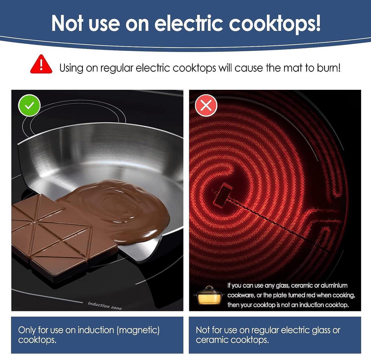 Alt view image 4 of 7 - KITCHENRAKU KR Large Induction Cooktop Protector Mat 20.4x30.7 Inch, Magnetic Electric Stove Covers Antistrike & Antiscratch Glass Top Cover, Silicone for StoveTop