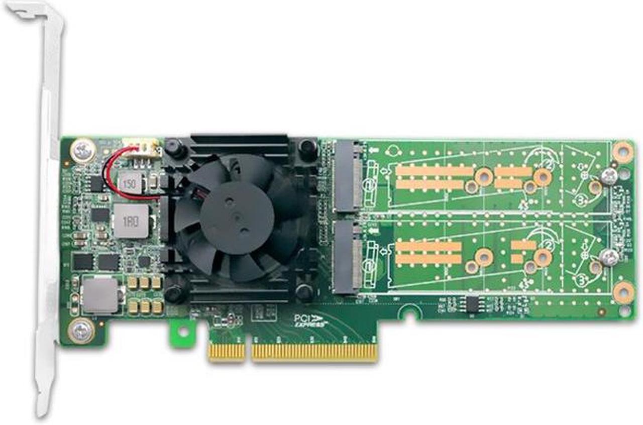 Shinreal PCI Express x 8 to Dual M.2 NVMe SSD Switch Adapter 2280mm