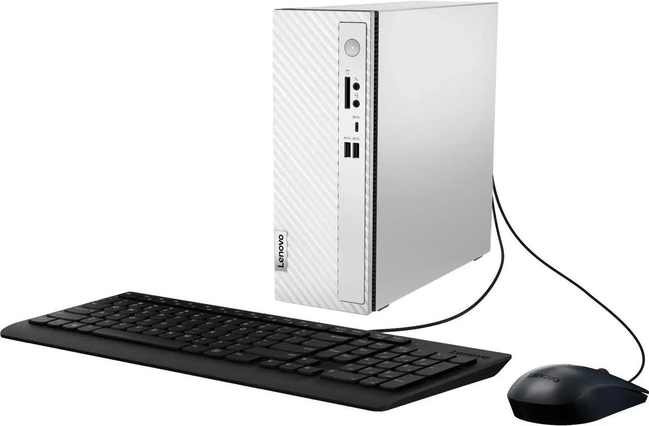 Alt view image 6 of 7 - Lenovo IdeaCentre 3 Desktop Compact Tower Intel Core i5-14400 Intel UHD Graphics 730 32GB RAM 1TB SSD USB-A 2.0 USB-A 3.2 USB-C 3.2 HDMI Bluetooth Wi-Fi 6 Mouse & Keyboard Windows 11 Home Grey