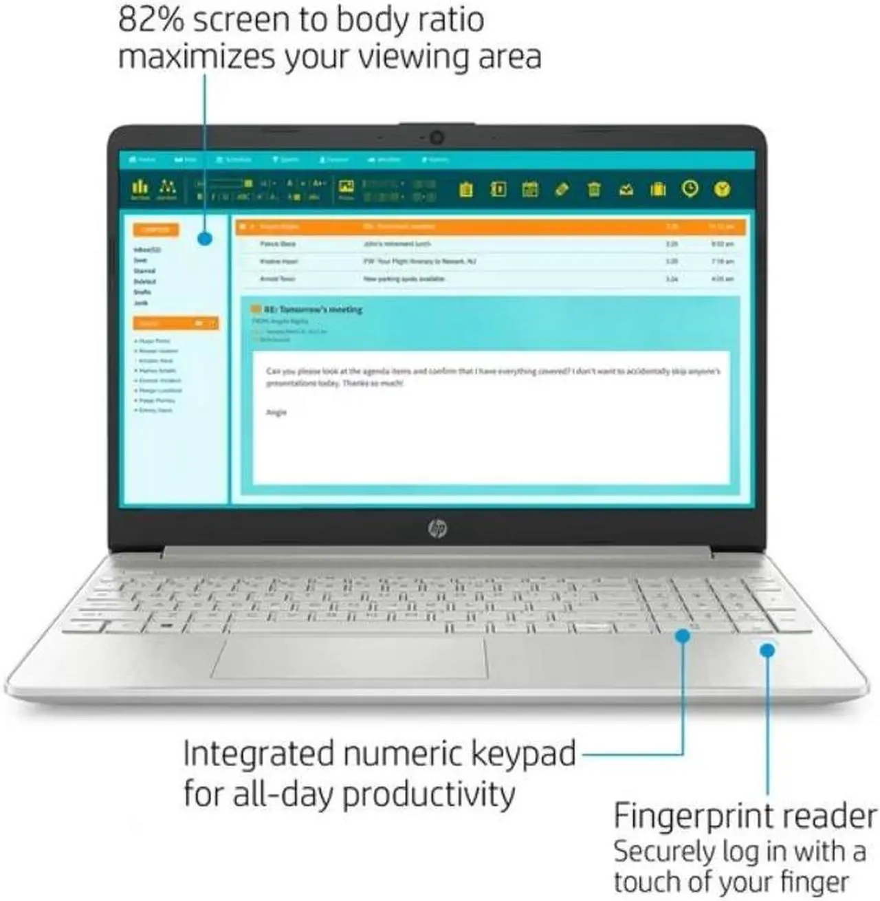 Alt view image 7 of 7 - HP 15.6" Full HD Business Laptop Intel core i3-1115G4 16GB RAM 1TB SSD Intel UHD Graphics Finger Printreader Webcam Wi-Fi Bluetooth 4.2 USB Type-C HDMI Windows 11 Pro Silver