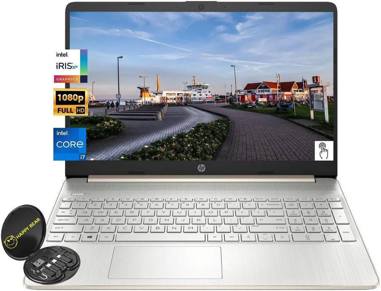 Main image of HP 15.6" Full HD Touchscreen Intel Iris Xe Graphics Intel core i7-1165G7 32GB RAM 512GB SSD HDMI USB-C WebCam Bluetooth WiFi Windows 11 Home Silver | Bundled with HB Accessories Kit