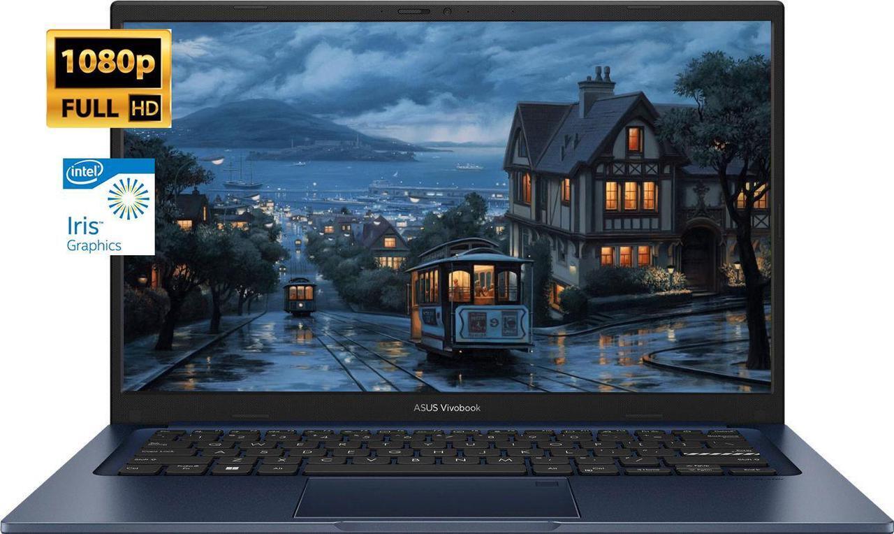 Main image of ASUS Vivobook Laptop 14" Full HD Intel core 12th Gen i3-1215U 16GB RAM 2TB SSD Intel Iris Xe Graphics HDMI 1.4 USB-C 3.2 Bluetooth, Wi-Fi 6E Windows 11 Home Blue