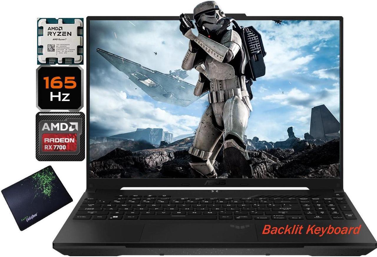 Main image of ASUS TUF Gaming A16 16" 165Hz WUXGA AMD Ryzen 7 7735HS Dedicated Radeon RX 7700S (Beat RTX 4060) 64GB DDR5 RAM 2TB SSD Backlit KB HDMI USB-C Wi-Fi 6 Windows 11 Pro Off Black | MousePAD