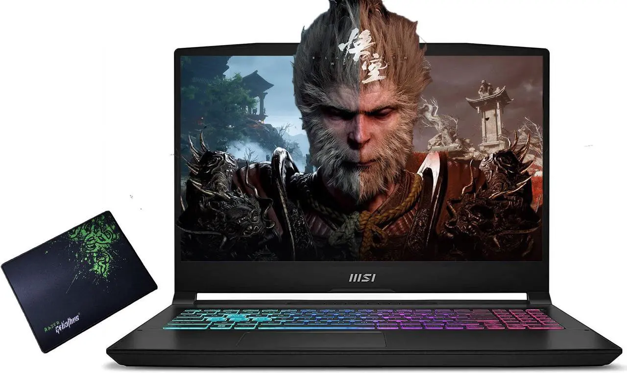 Main image of MSI Katana 15.6" FHD IPS 144Hz Gaming Intel Core i7-13620H (> Ryzen 7-7840HS) NVIDIA GeForce RTX 4060 8GB GDDR6 GPU 64GB DDR5 RAM 2TB SSD RGB Backlit KB USB-C HDMI Windows 11 Home Black | MousePAD