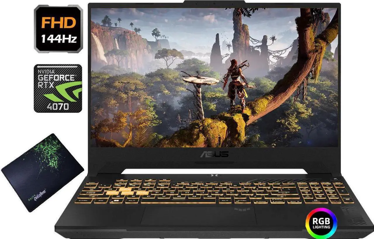 Main image of ASUS TUF Gaming F15 15.6" 144Hz FHD Intel core 13th Gen i7-13620H Dedicated NVIDIA GeForce RTX 4070 32GB DDR5 RAM 512GB SSD Backlit KB HDMI USB-C Wi-Fi 6 Windows 11 Home Grey | MousePAD