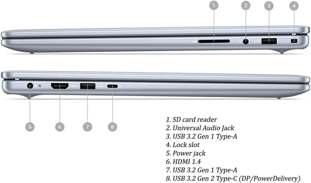 Alt view image 7 of 7 - Dell Inspiron 16" FHD+ Touchscreen Business Intel core 7 150U (Beats i7-1355U) 16GB DDR5 RAM 512GB SSD Intel Graphics Wi-Fi 6E Bluetooth 5.3 HDMI USB-C 3.2 Backlit Fingerprint Windows 11 Pro Ice Blue