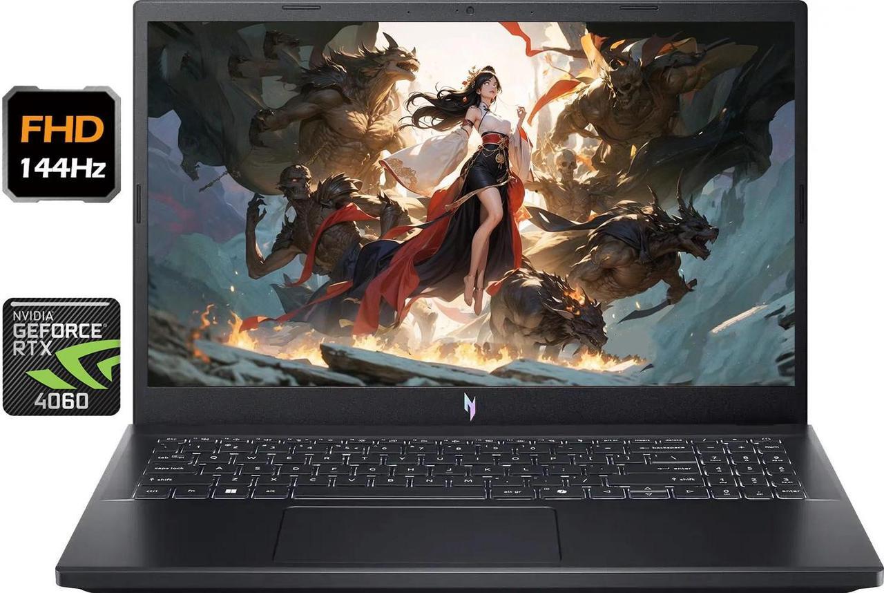 Main image of Acer - Nitro V 15.6" 144Hz FHD Gaming NVIDIA GeForce RTX 4060 Intel Core i7-13620H (Beats Ryzen 7-7840HS) 64GB DDR5 RAM 2TB SSD Backlit KB HDMI 2.1 USB-C 3.2 Wi-Fi Bluetooth Windows 11 Pro Black