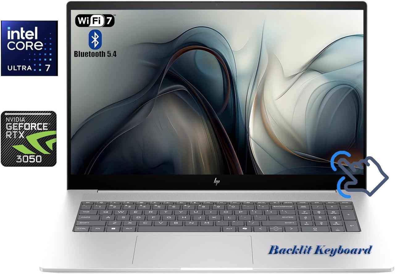 Main image of HP Envy 17.3" IPS Touch FHD Business Laptop Intel Core Ultra 7 155U (Beats i7-13620H) NVIDIA GeForce RTX 3050 64GB DDR5 RAM 2TB SSD Backlit Wi-Fi 7 Bluetooth 5.4 HDMI 2.1 USB-C Windows 11 Pro Silver