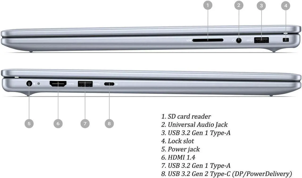 Alt view image 7 of 7 - Dell Inspiron 16" FHD+ Touchscreen Business Intel core 7 150U (Beats i7-1355U) 32GB DDR5 RAM 1TB SSD Intel Graphics Wi-Fi 6E Bluetooth 5.3 HDMI USB-C 3.2 Backlit Fingerprint Windows 11 Pro Ice Blue