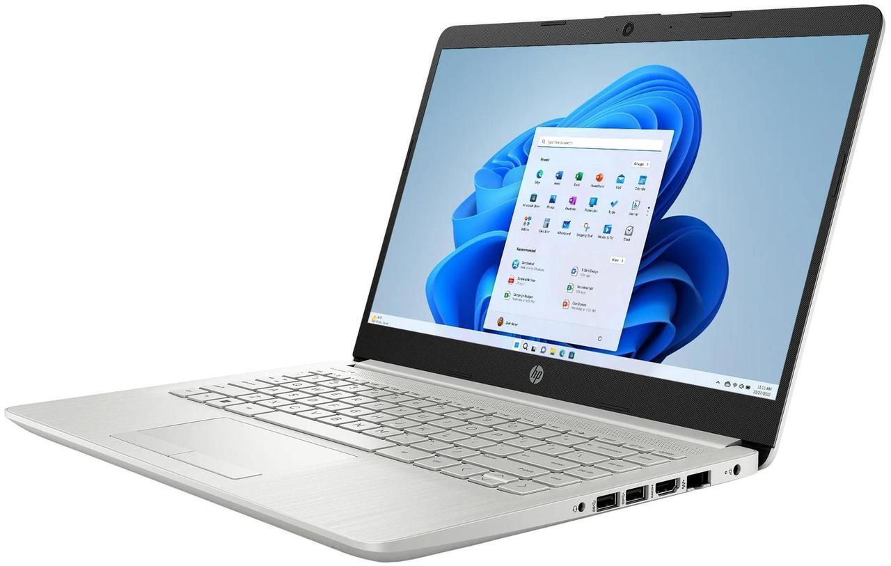 Alt view image 3 of 7 - HP 14" HD Everyday Laptop Intel Celeron N4120 16GB RAM 64GB eMMC (1 Year Microsoft 365 Included) Intel UHD Webcam Long Battery (11-hour) Wi-Fi 5 Bluetooth USB-C HDMI Windows 11 Home Silver | Gift Set