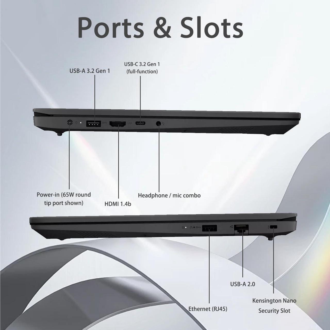 Alt view image 7 of 7 - Lenovo V-Series V15 G4 15.6" Full HD Business Laptop Intel Core i7-13620H 40GB RAM 1TB SSD HDMI RJ45 Webcam Wi-Fi Bluetooth USB-C 3.2 Numeric Keypad Windows 11 Pro Black