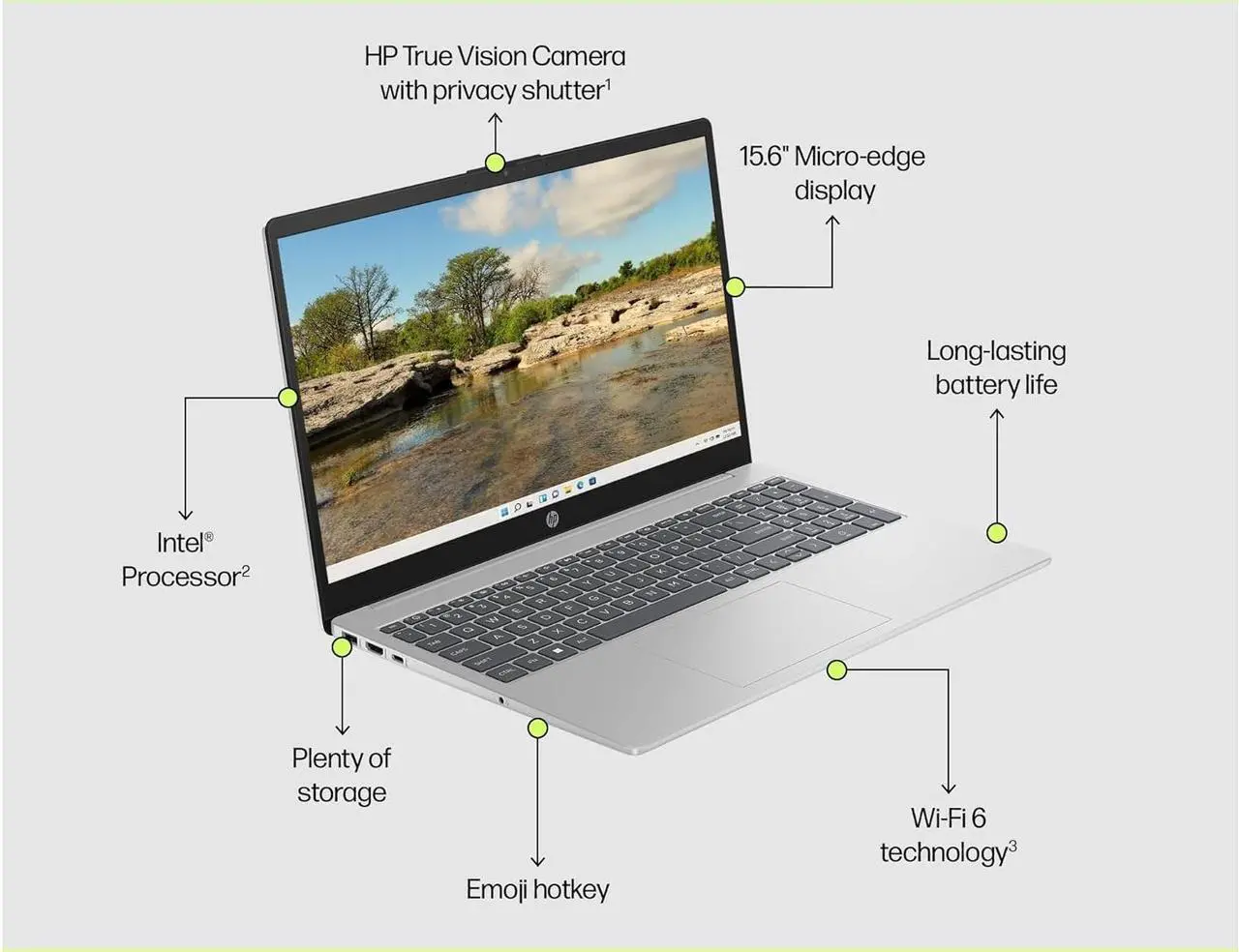 Alt view image 5 of 7 - HP 15.6" IPS Full HD Business and School Laptop Intel core i7-1355U 8GB RAM 256GB SSD Intel Graphics Backlit Keyboard Wi-Fi 6 Bluetooth 5.3 HDMI USB-C 1080p Webcam Windows 11 Pro Diamond White