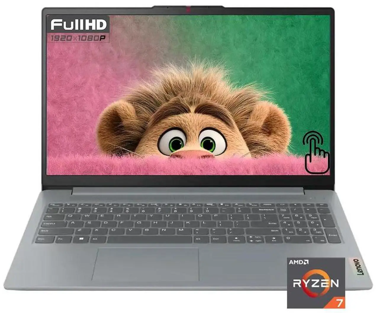 Main image of Lenovo IdeaPad Slim 3 Business Laptop 15.6" IPS Full HD Touchscreen AMD Ryzen 7 5825U AMD Radeon Graphic 16GB RAM 2TB SSD HDMI 1.4 Wi-Fi 6 Bluetooth Webcam Long Battery Life Windows 11 Home Grey