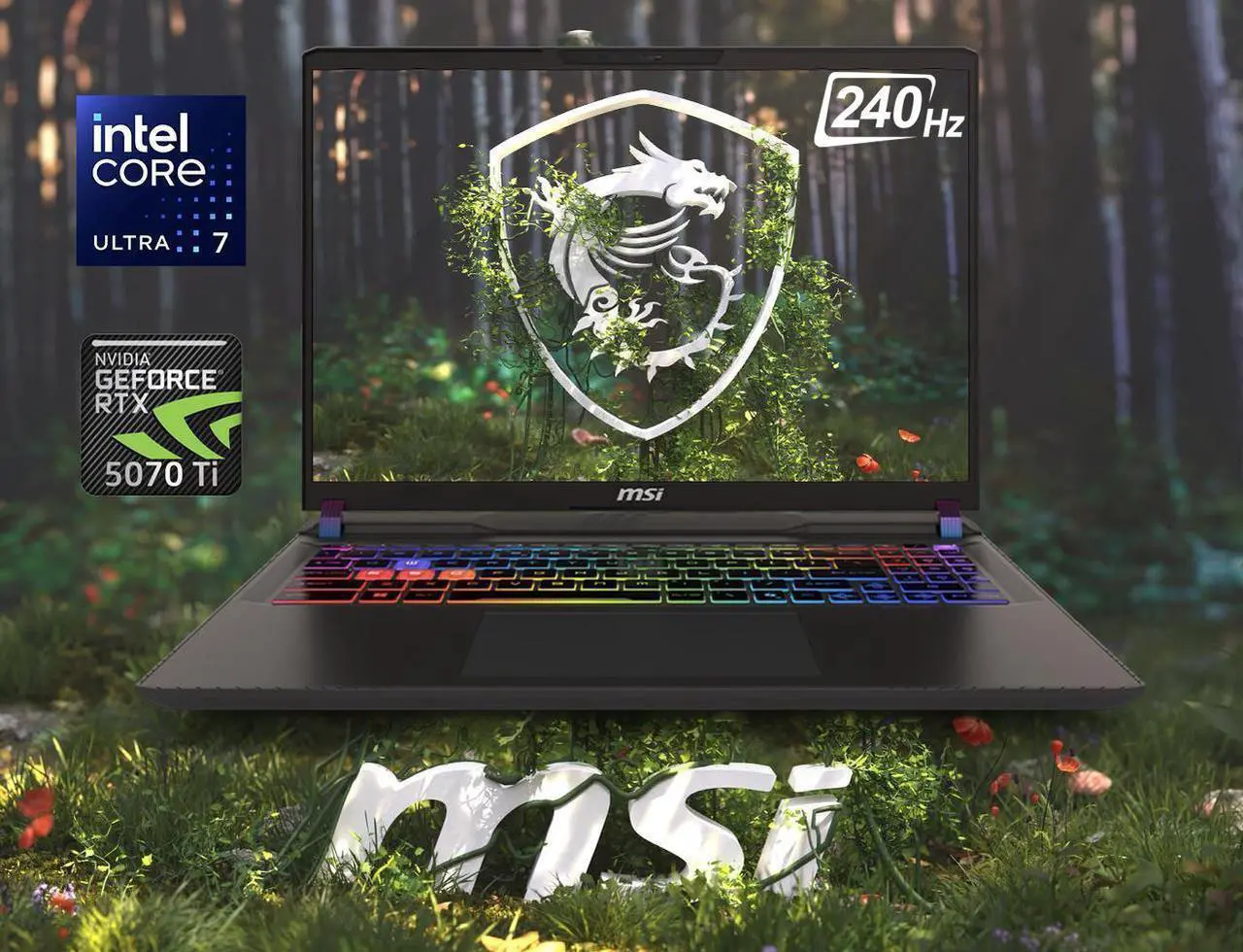 Main image of MSI Vector 16 HX AI 16" 240Hz QHD+ Gaming NVIDIA GeForce RTX 5070 Ti 12GB GDDR7 Intel Core Ultra 7 255HX 64GB DDR5 RAM 1TB SSD RGB Backlit Wi-Fi 6E Bluetooth 5.3 Thunderbolt 5 HDMI 2.1 Win 11 Pro Gray