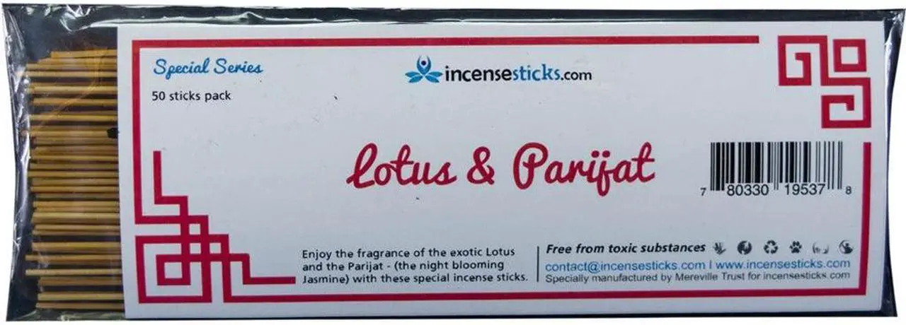 Alt view image 2 of 2 - Lotus & Parijat Incense  8" 50 Sticks
