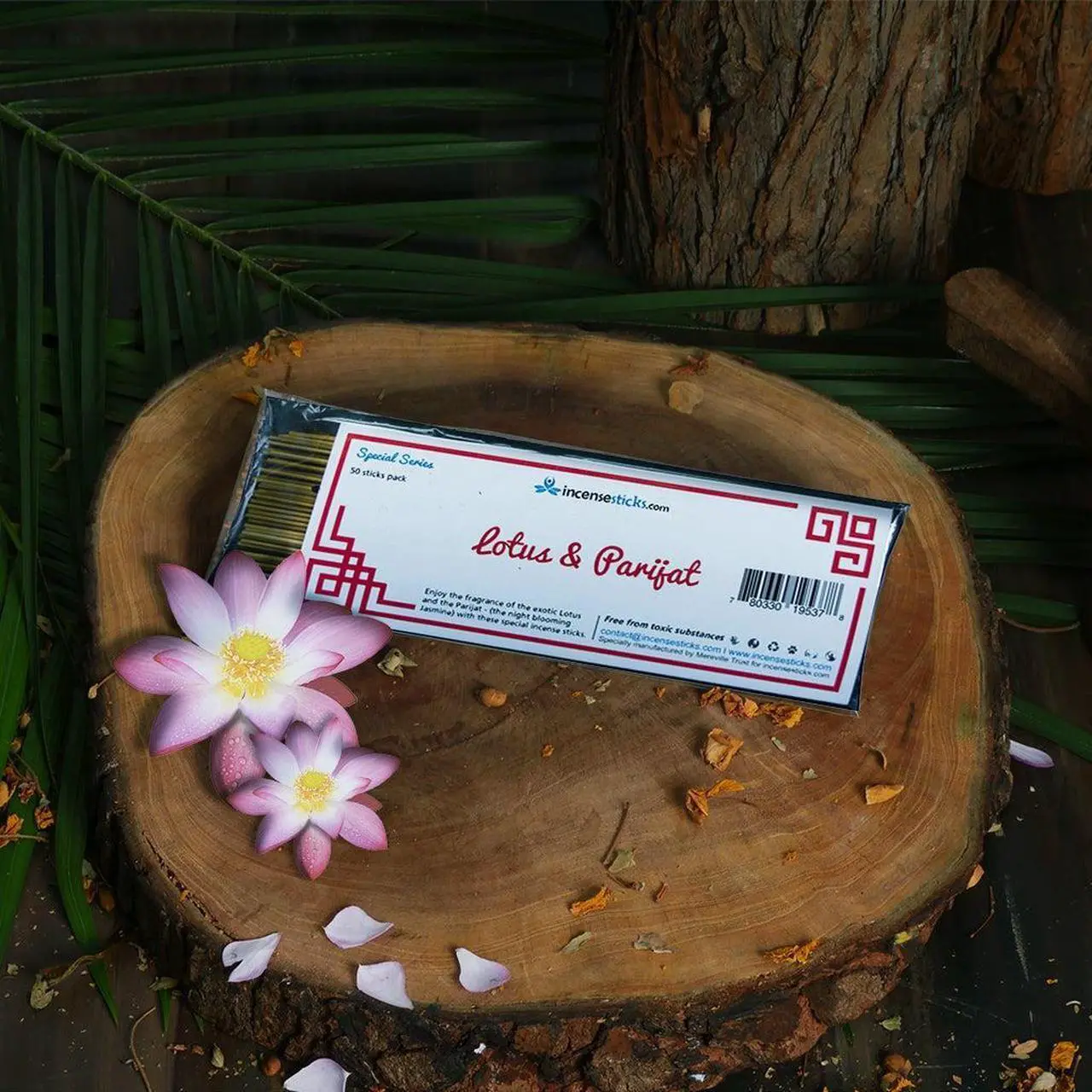Main image of Lotus & Parijat Incense  8" 50 Sticks