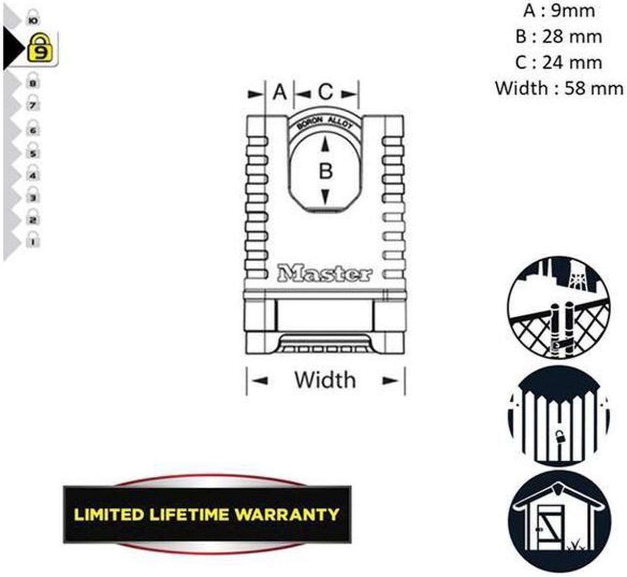 Alt view image 3 of 5 - Master Lock - Excell Closed Shackle Brass Combination 58mm Padlock