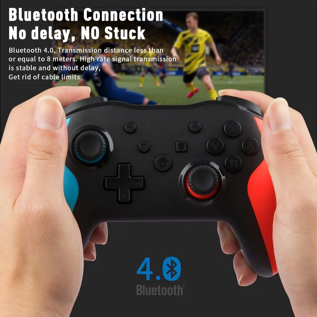 Alt view image 2 of 7 - Wireless Controller for Nintendo Switch, Likaty Joypad Compatible with Switch OLED/Lite/ Gamepad Accessories, Black Switch Pro Controller