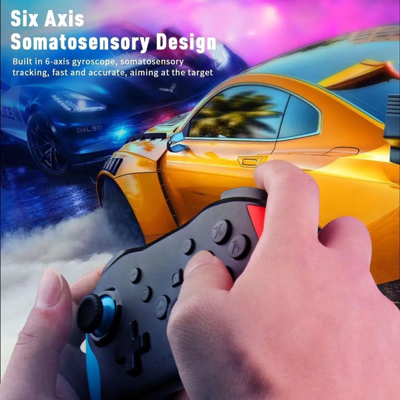 Alt view image 4 of 7 - Wireless Controller for Nintendo Switch, Likaty Joypad Compatible with Switch OLED/Lite/ Gamepad Accessories, Black Switch Pro Controller