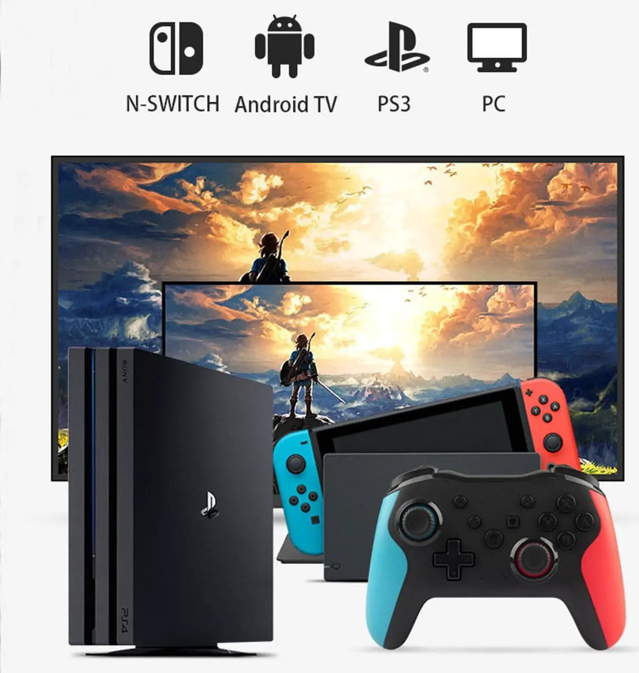 Alt view image 7 of 7 - Wireless Controller for Nintendo Switch, Likaty Joypad Compatible with Switch OLED/Lite/ Gamepad Accessories, Black Switch Pro Controller