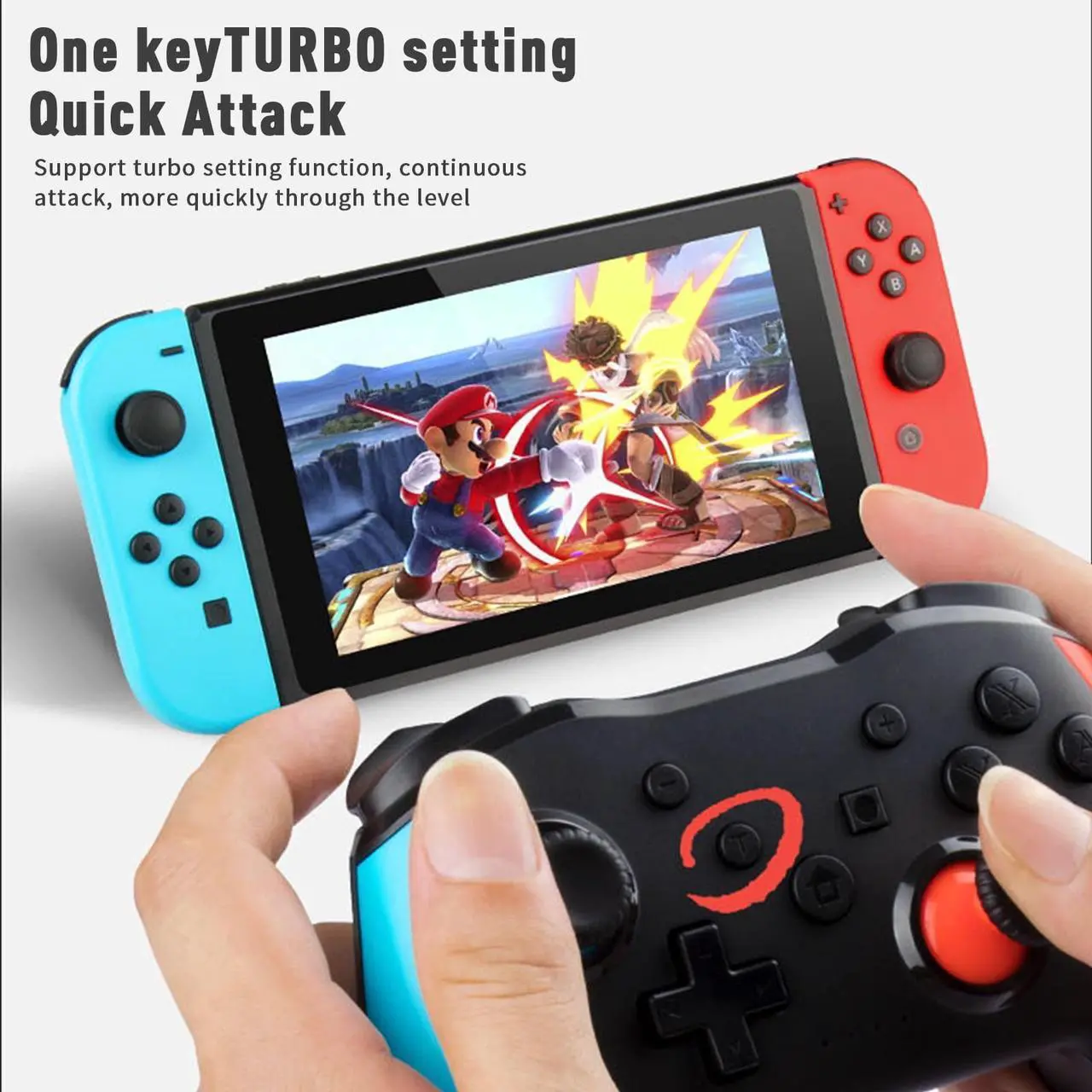 Alt view image 6 of 7 - Wireless Controller for Nintendo Switch, Likaty Joypad Compatible with Switch OLED/Lite/ Gamepad Accessories, Black Switch Pro Controller