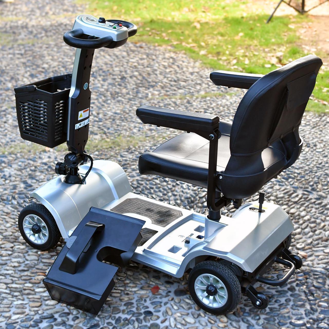 Alt view image 7 of 7 - 4 Wheels Handicapped Scooter Electric Mobility Scooter For Adult Elderly Disabled People Outdoor With Foldable Function