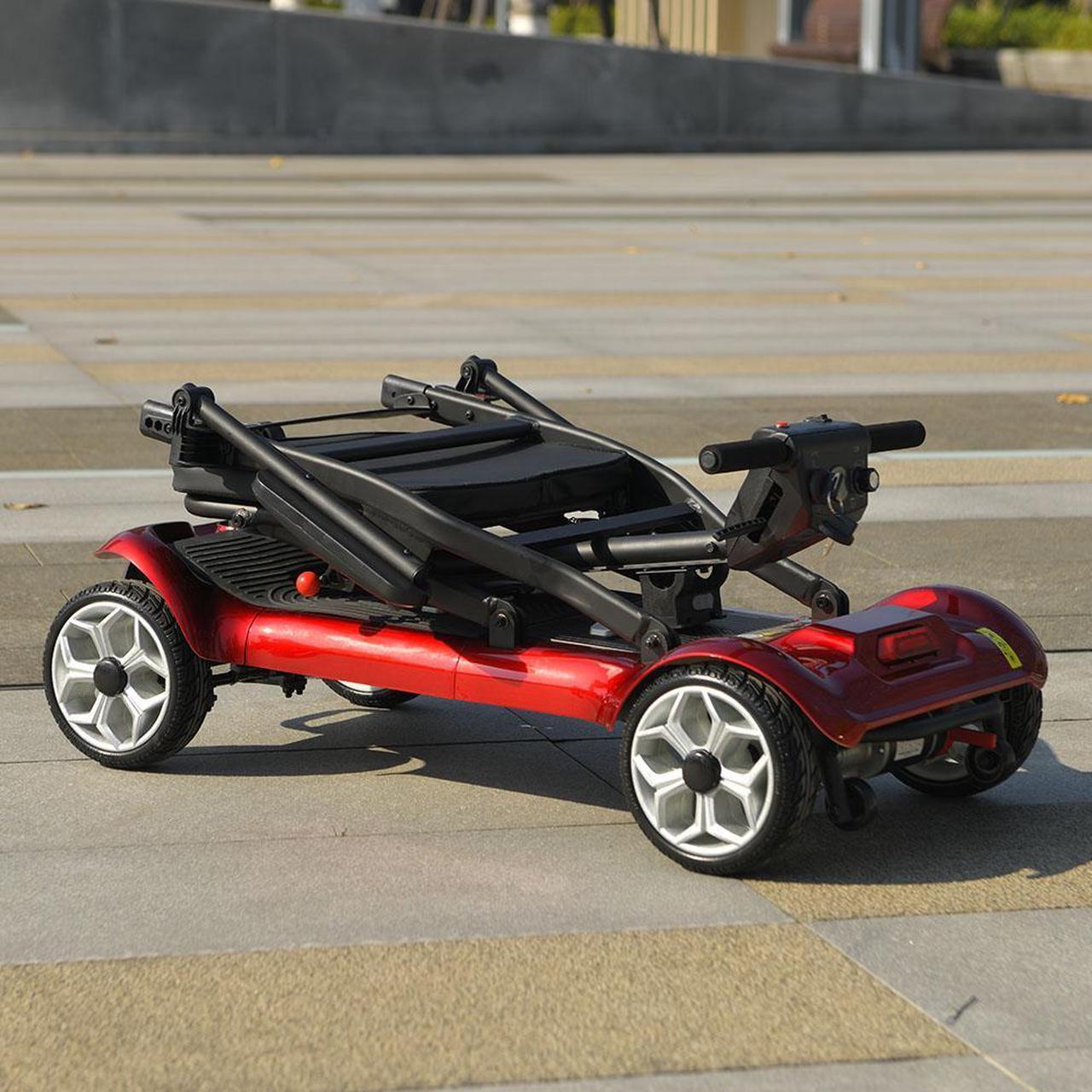 Alt view image 7 of 7 - eHoodax 4-Wheel Disabled Electric Scooter Foldable Lightweight Elderly Mobility Scooter with Basket