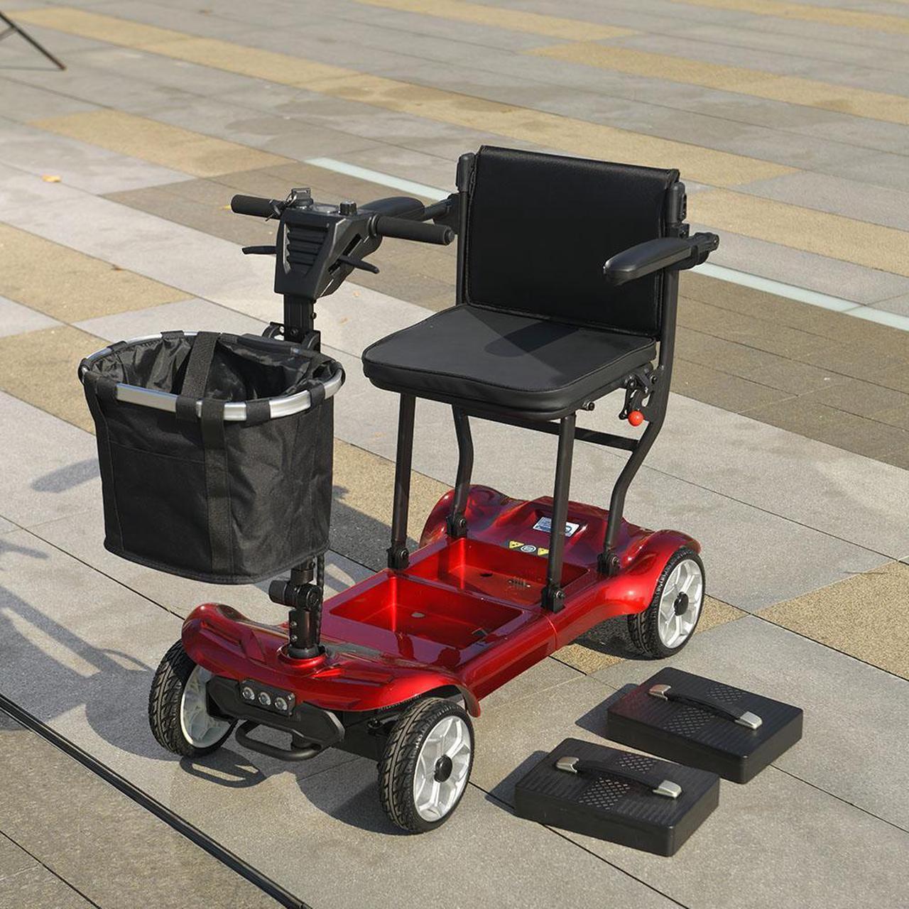 Alt view image 4 of 7 - eHoodax 4-Wheel Disabled Electric Scooter Foldable Lightweight Elderly Mobility Scooter with Basket