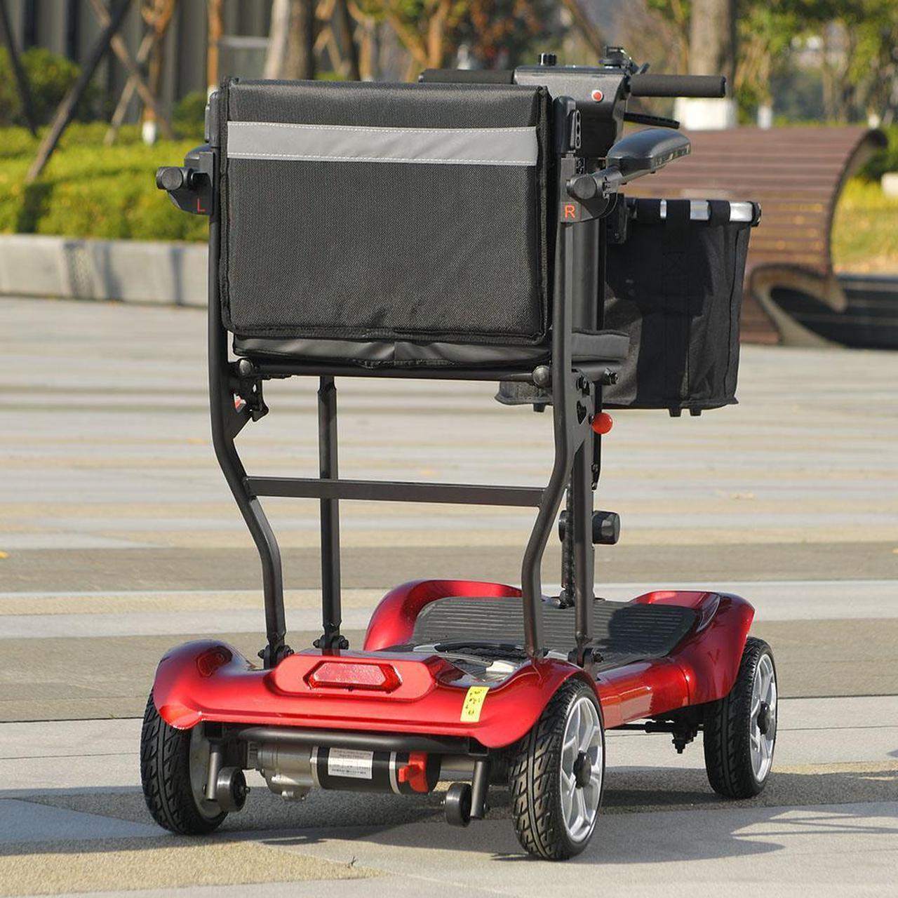 Alt view image 6 of 7 - eHoodax 4-Wheel Disabled Electric Scooter Foldable Lightweight Elderly Mobility Scooter with Basket