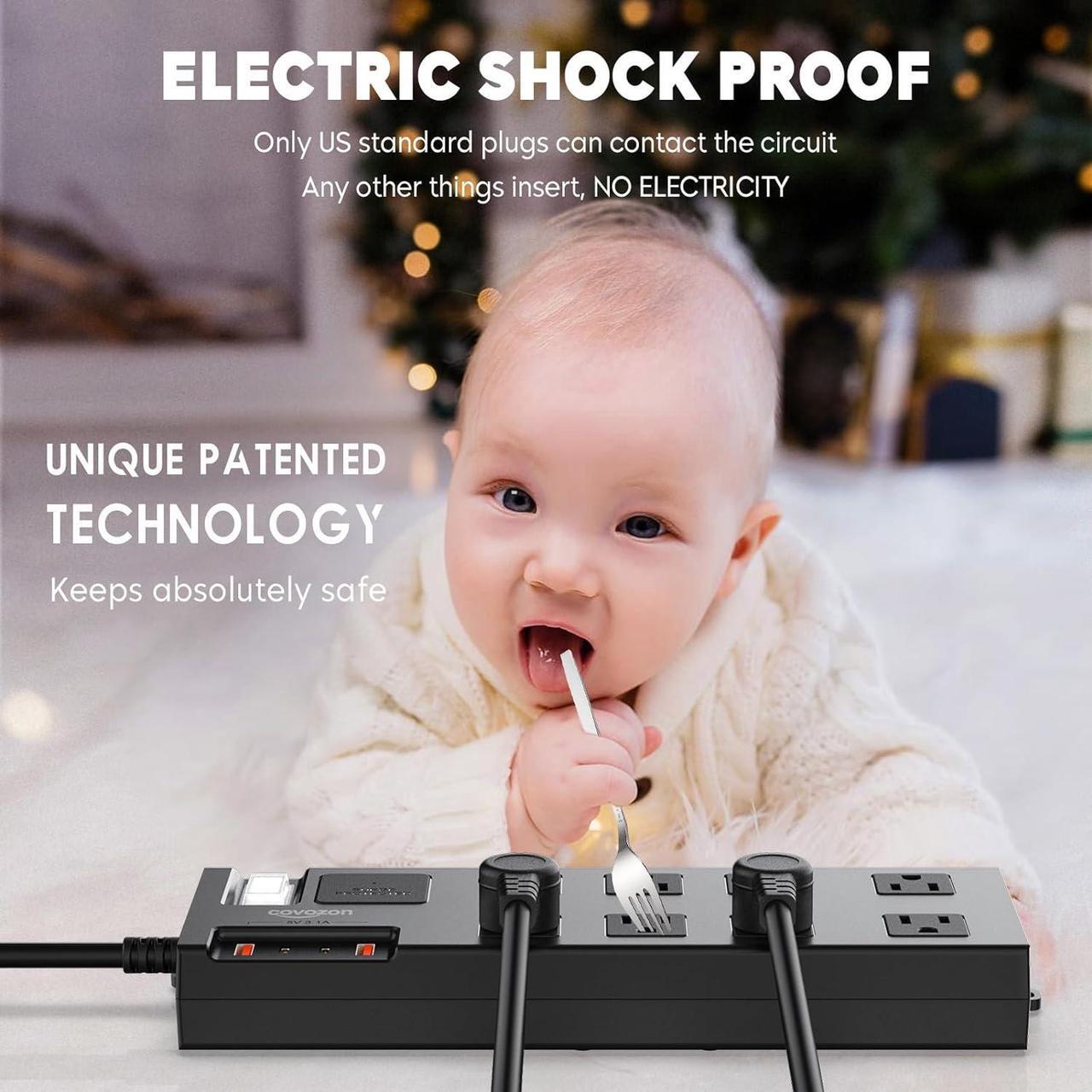 Alt view image 4 of 7 - Surge Protector Power Strip Waterproof, Outdoor Extension Cord Multiple Outlets with USB A + C Ports, Waterproof Electrical Box Electrical Outlet Box Extender Power Strip 6ft 10ft 15ft 20ft Cord