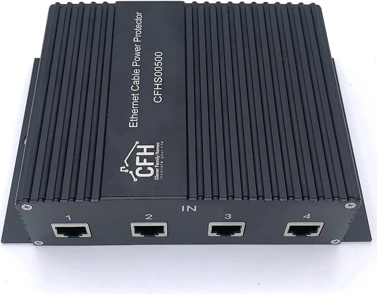 Alt view image 4 of 7 - Ethernet 4-Port Gigabit (Non-POE) Surge Protector Kit with 4 CAT 6a Jumper Cables and Ground Wire