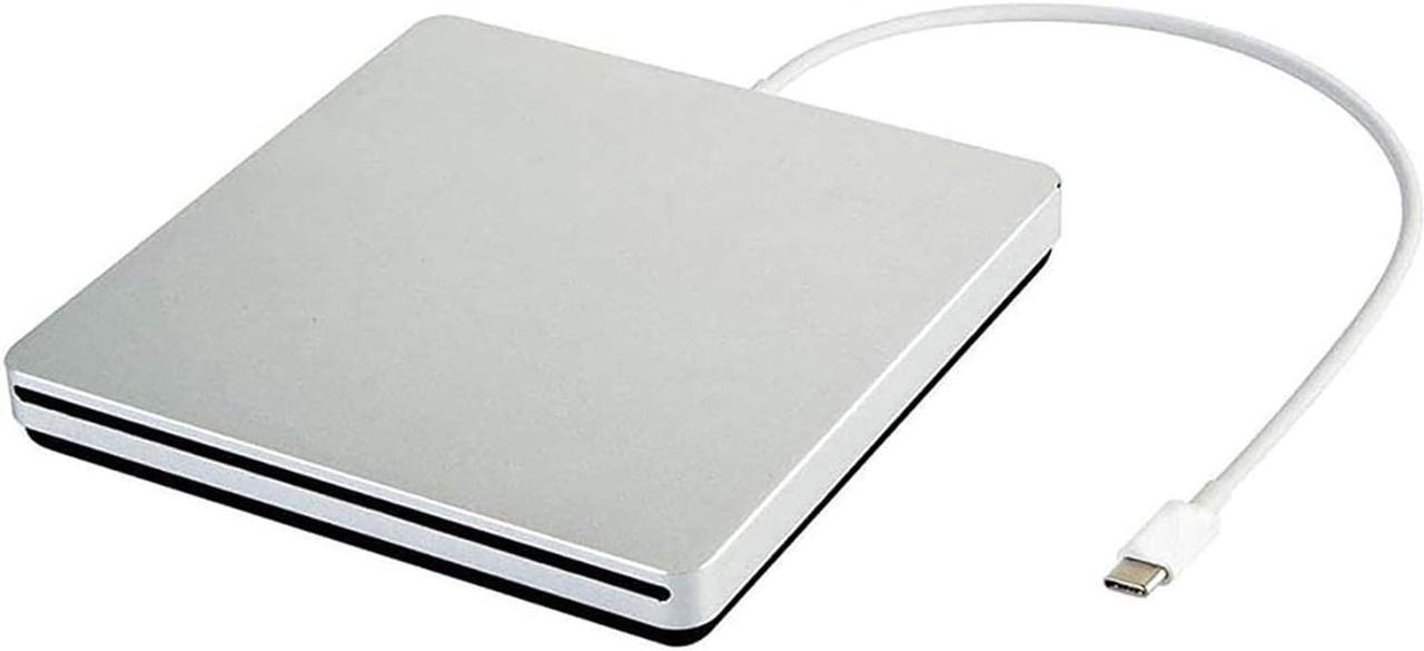 External CD DVD Drive USB C CD DVD Burner/Writer Slim Portable Slot in CD DVD Reader for MacBook Pro/Air/Mac/Laptop/Windows10 (Sliver)