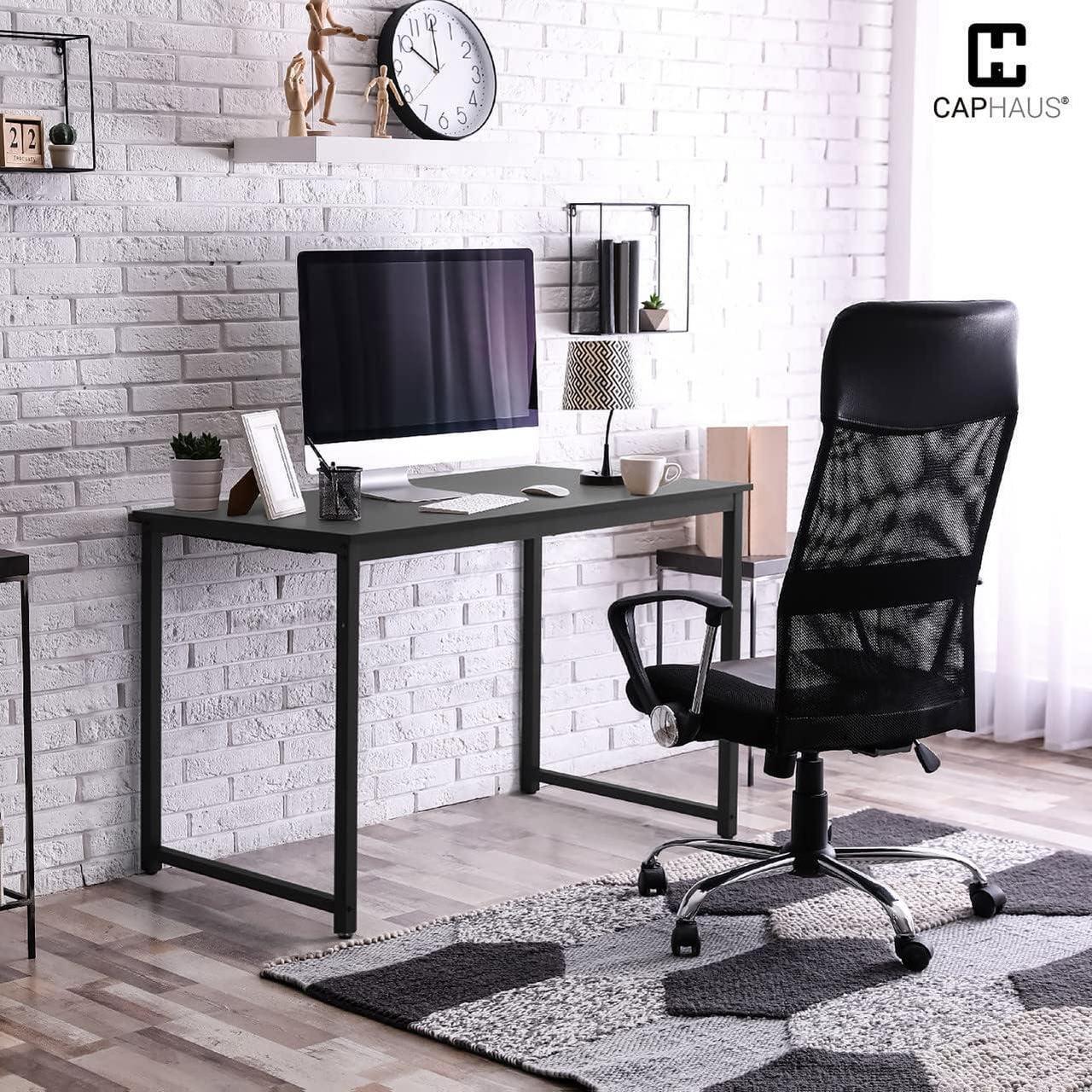 Alt view image 2 of 7 - CAPHAUS 32 Inch Computer Desk, Home Office Desk, Modern Work Desk, Writing Desk for Small Space, Simple Desk for Home Use & Office, PC Table, Gaming Desk, Space-Saving Workstation, Black
